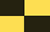 Square flag with four quarters, two yellow two black.