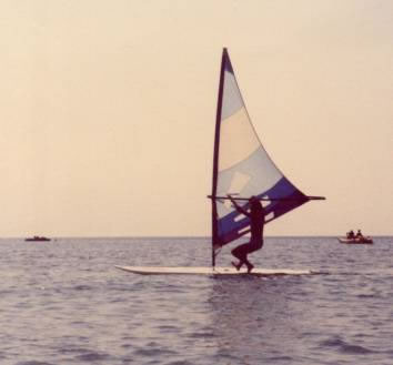 Mystery windsurfer on museum age kit.