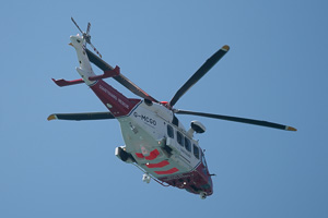  Coast guard helicoptor cruises by